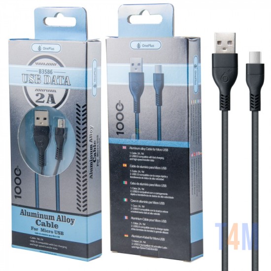 ONE PLUS USB DATA CABLE TO TYPE C 2A CINZA REF B3592 (2101079)